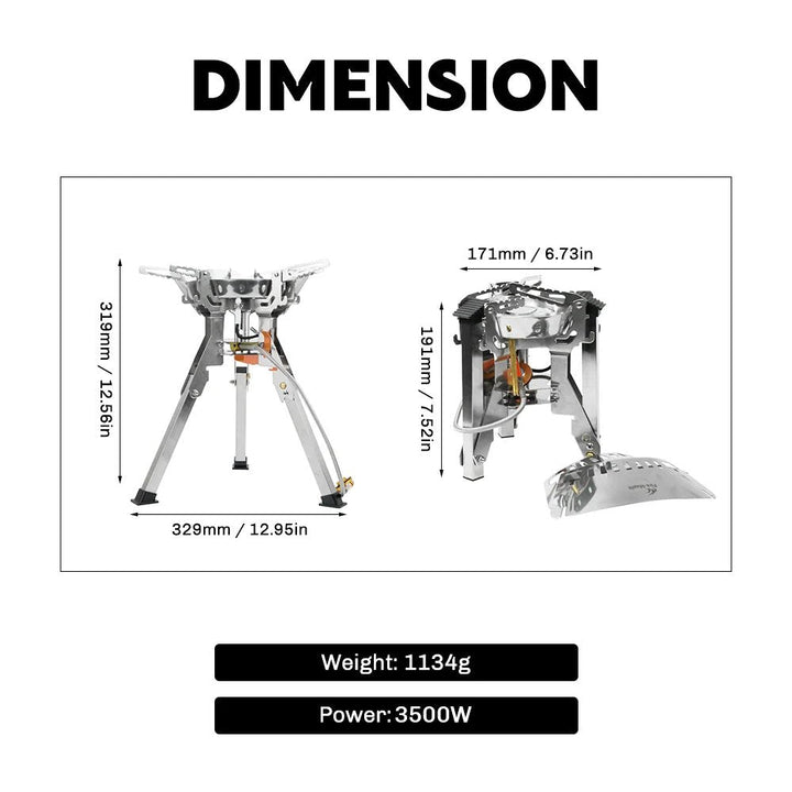 FMS - 108 Gas Stove | 2.5 lb | 3500W - Firemaplegear.de