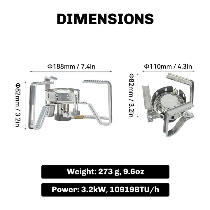 FMS - 125 PRO Stove with Electric Ignition | 9.6oz | 3240W - Firemaplegear.de