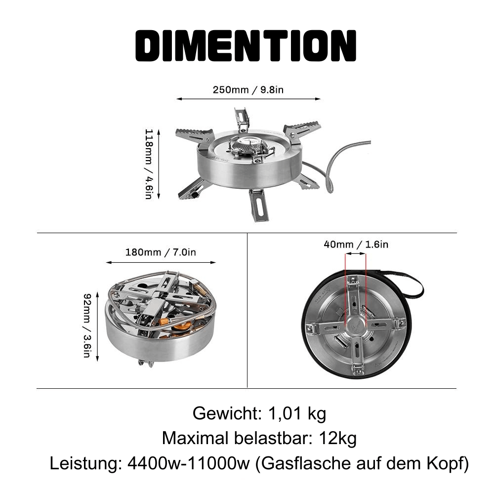 Saturn Gasherd mit Vorwärmrohr - Firemaplegear.de